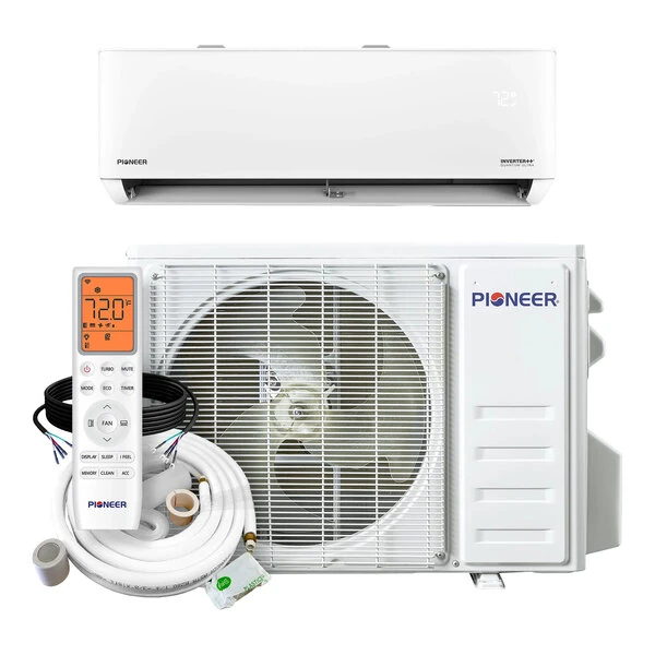 Pioneer Quantum Ultra WYT-24 WYT012GLSI24RL High Wall-Mounted Ductless Mini Split AC / Heat Pump System - 24 SEER2, 12,000/12,600 BTU, 208-230V