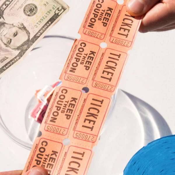 Carnival King Orange 2-Part Customizable Raffle Tickets - 2,000/Roll