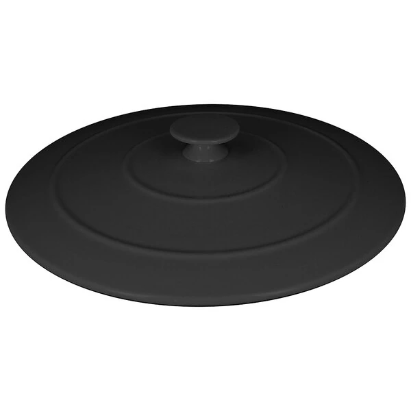 RAK Porcelain Chef's Fusion 11" x 1 15/16" Volcano Black Porcelain Cocotte Lid - 4/Case