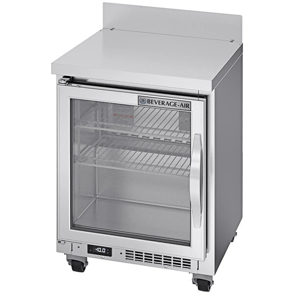 Beverage-Air WTF20HC-23-24-25 20" Low Profile Worktop Freezer with Left-Hinged Glass Door