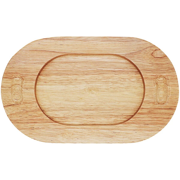 Arcoroc 13" Oval Rubberwood Underliner by Arc Cardinal FN978 - 6/Case