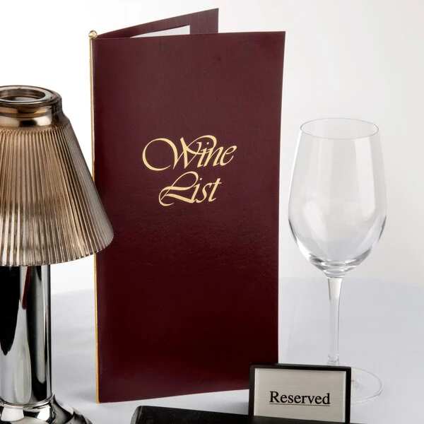 Menu Solutions L702A 5 1/2" x 8 1/2"Burgundy Wine List Cover