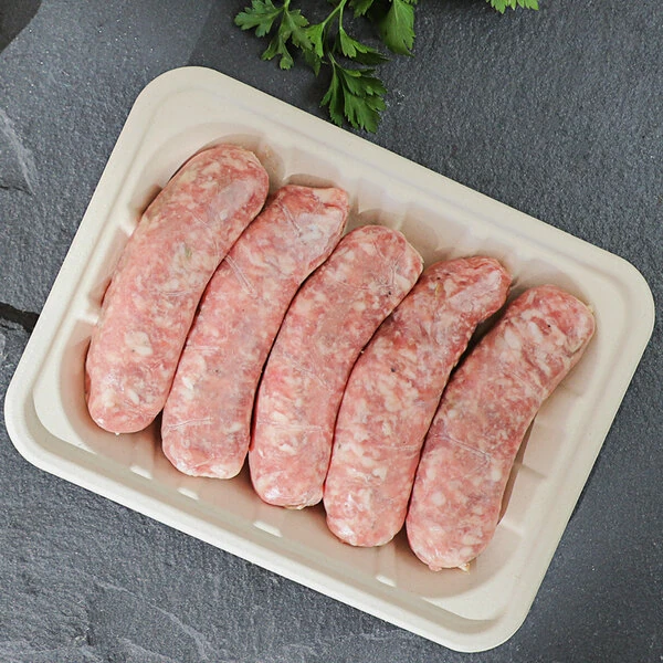 World Centric 8 5/8" x 6 1/2" x 1 1/4" Compostable Fiber Meat Tray - 450/Case