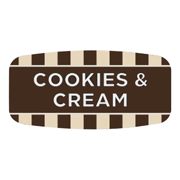 Bollin 5/8" x 1 1/4" Rectangular Permanent Cookies & Cream Bakery Label - 1,000/Roll