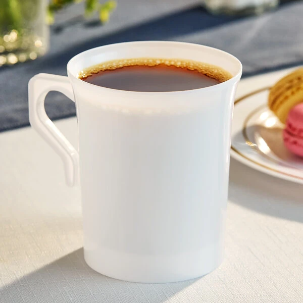WNA Comet CWM8192W Classicware 8 oz. White Plastic Coffee Cup - 8/Pack