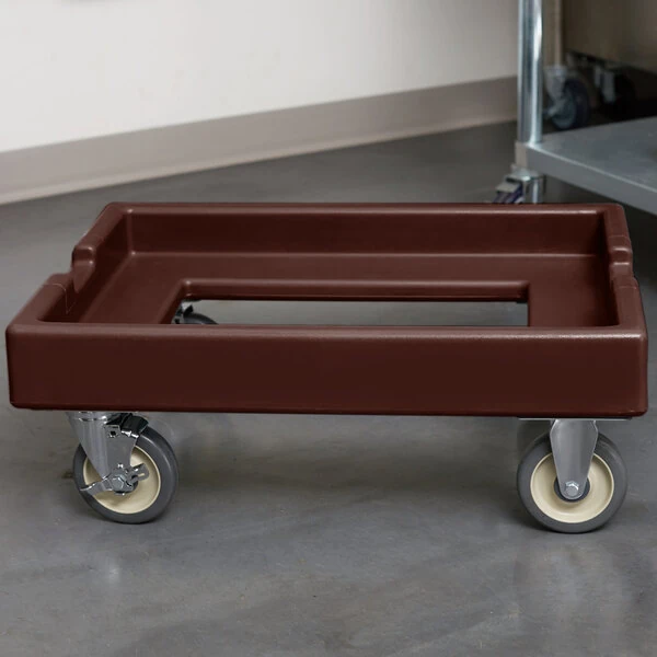 Cambro CD1826PDB131 Dark Brown Pizza Dough Box Camdolly