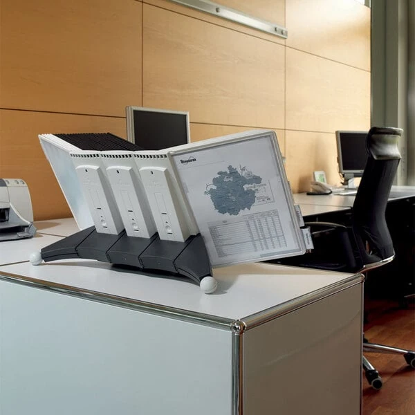 Durable 569810 SHERPA Gray Borders Letter Sized 10 Panel Desktop Reference System Extension Set