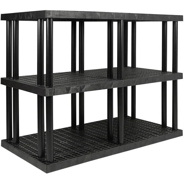 SPC Industrial DuraShelf 66" x 36" x 51" Plastic Grid Top 3-Shelf System S6636x3