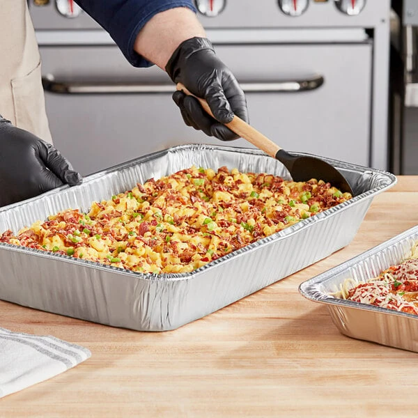 Choice Full Size Heavy-Duty Foil Steam Table Pan Deep 3 3/8" Depth - 10/Pack