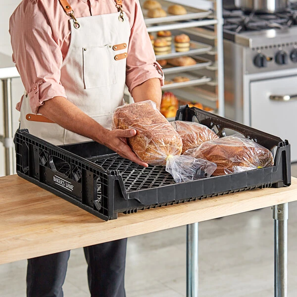 Baker's Lane 26" x 22" x 6" Black Bread Tray