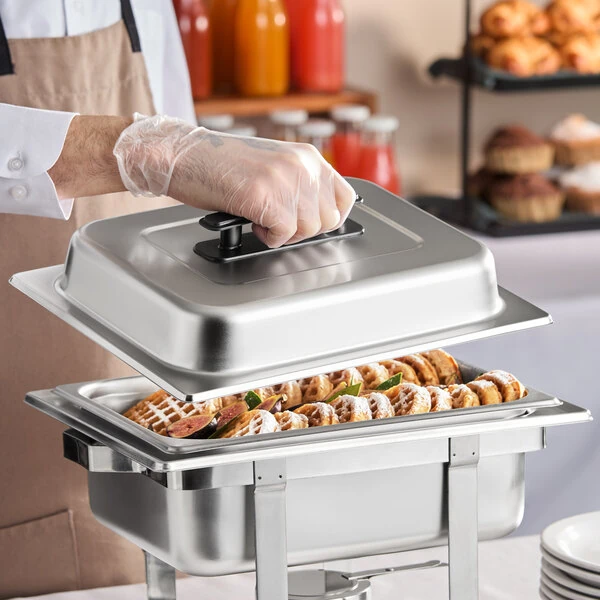 Choice 4 Qt. Half Size Stainless Steel Pan / Chafer Cover