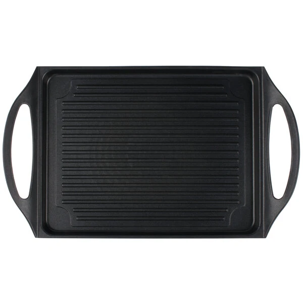 TableCraft CWDC1070 CaterWare 17 13/16" x 10 3/4" Rectangular Die-Cast Induction Ready Grill Pan