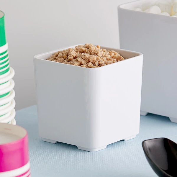 American Metalcraft MSJ3 10 oz. White Square Melamine Jar