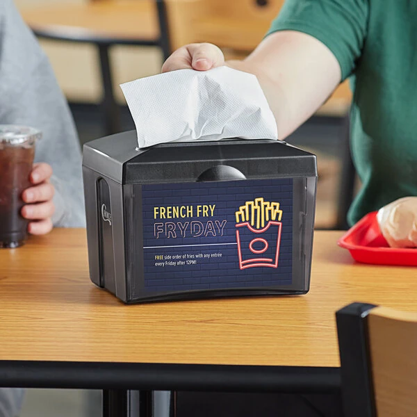 Choice Smoke Black Tabletop Fullfold Napkin Dispenser
