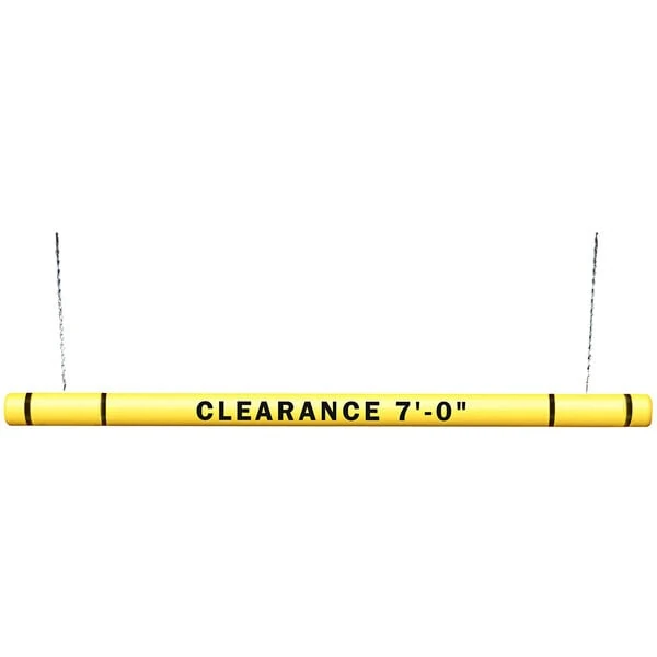 Innoplast ClearanceGard 4 15/16" x 80" Yellow Clearance Bar Kit with Black Reflective Stripes and Threaded Inserts CB-480YBK-KIT