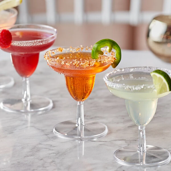 Visions 2 oz. Clear Plastic Mini Margarita Glass - 20/Pack