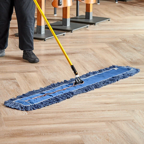 Lavex 60" x 5" Blue Cotton Blend Looped End Dry Dust Mop Head