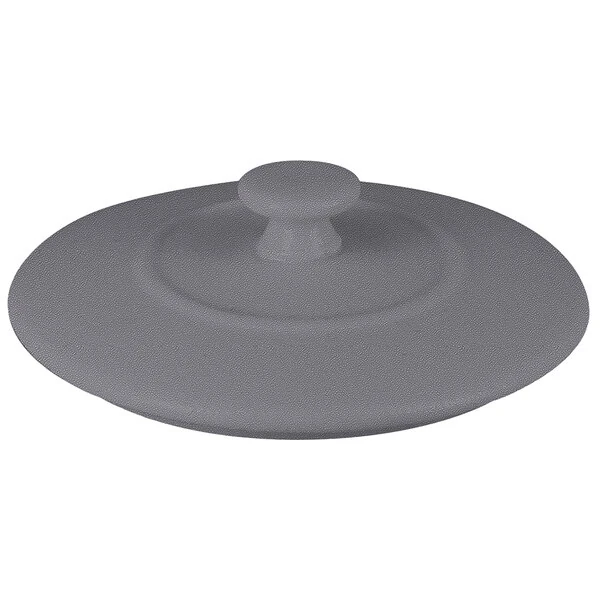 RAK Porcelain Chef's Fusion 4" x 11/16" Stone Gray Porcelain Cocotte Lid - 12/Case