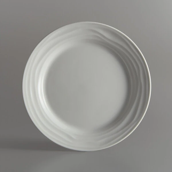 Tuxton GDP-003 TuxTrendz Sandbar 7 1/2" Bright White China Plate - 24/Case