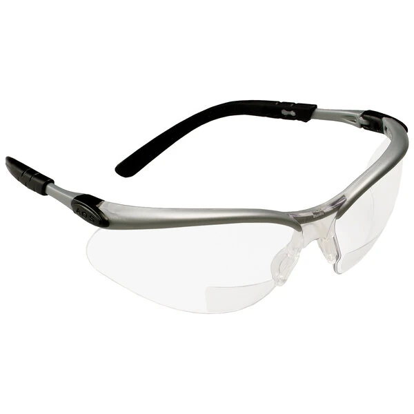 3M 11374-00000-20 BX Anti-Fog Reader Safety Glasses - Silver with Clear +1.5 Diopter Lens