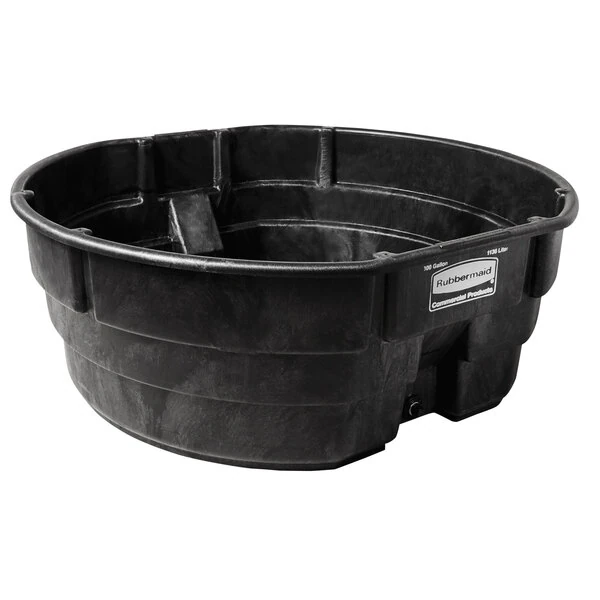 Rubbermaid® FG424700BLA 300 Gallon Black Structural Foam Stock Tank with Oversized Drain Plug