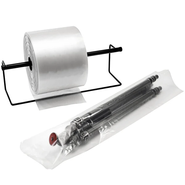 Lavex 1" x 750' 4 Mil Clear Polyethylene Layflat Tubing on a Roll
