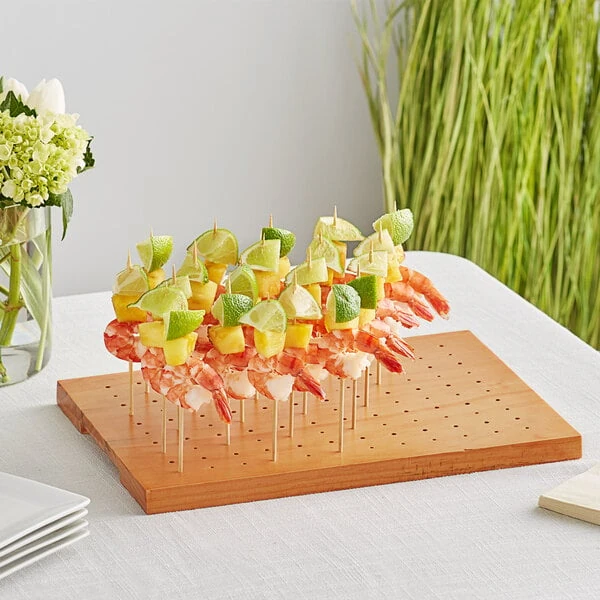 Acopa Mesa 120 Hole Dark Brown Wood Skewer / Cake Pop Holder