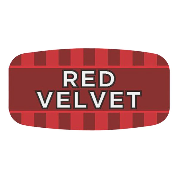 Bollin 5/8" x 1 1/4" Rectangular Permanent Red Velvet Bakery Label - 1,000/Roll