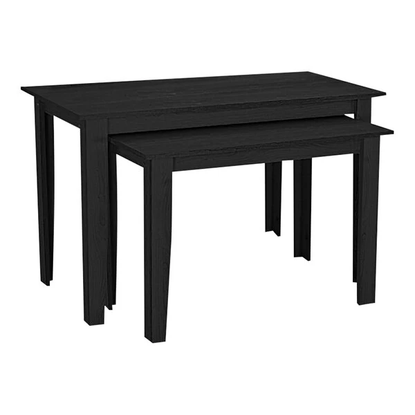 2-Piece Black Laminate Wood Nesting Display Table Set