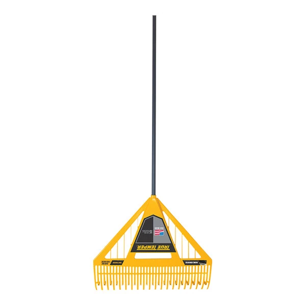 True Temper 27" Dual Tine Poly Leaf Rake with Fiberglass Handle and Cushion End Grip 2704000