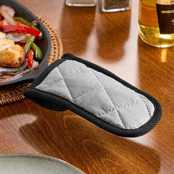 Choice 6" x 3" Gray Cotton Pot / Pan Handle Cover - 12/Case