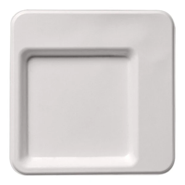 Jungle Diamond 7" No PFAS Added Compostable Sugarcane Pulp Plate - 100/Sample