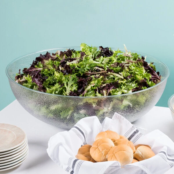 Cambro Camwear® 40.7 Qt. Translucent Pebbled Polycarbonate Serving/Salad Bowl