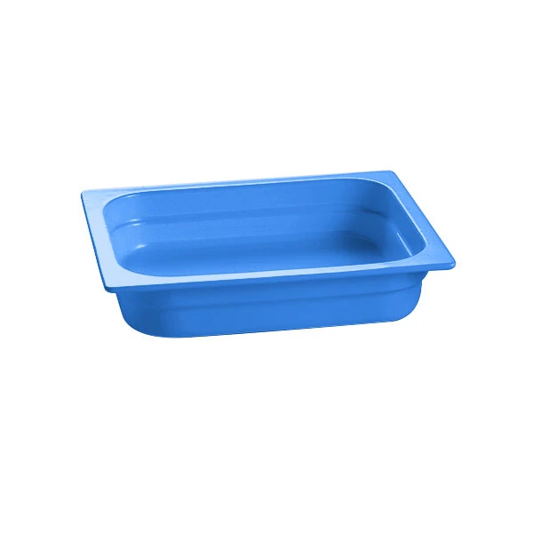 TableCraft CW310CBL 12 3/4" x 10 3/8" x 2 1/2" Cobalt Blue Half Size Cast Aluminum Food Pan