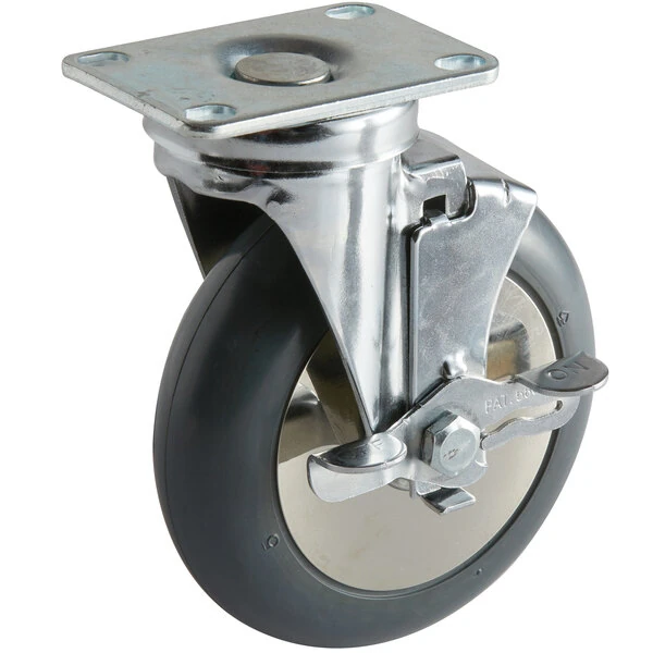 Cambro 60293 5 inch Swivel Plate Caster with Brake for Ice Caddies
