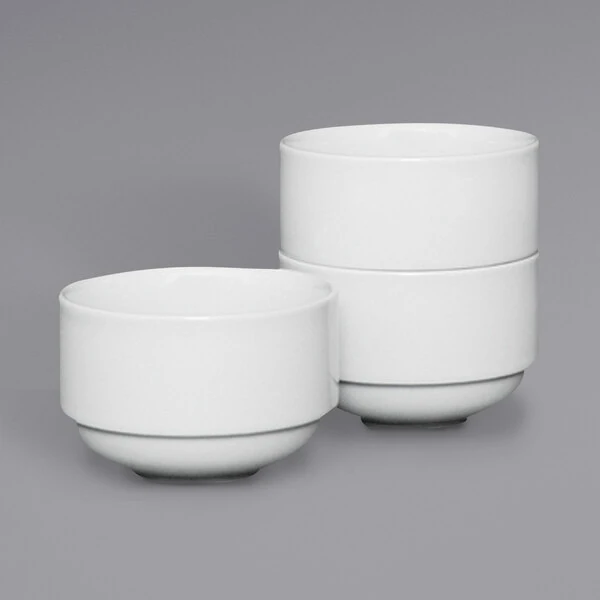 Zwiesel Fortessa Ilona 8 oz. Bright White Stackable China Bouillon Cup - 48/Case