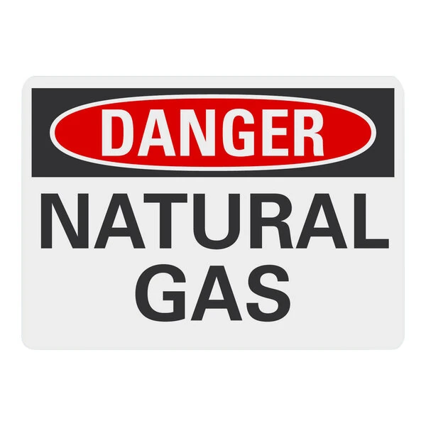 Lavex 10" x 7" Engineer-Grade Reflective Adhesive Vinyl "Danger / Natural Gas" Safety Label