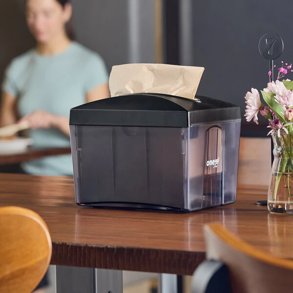OneUp by Choice Smoke Black Tabletop Interfold Napkin Dispenser