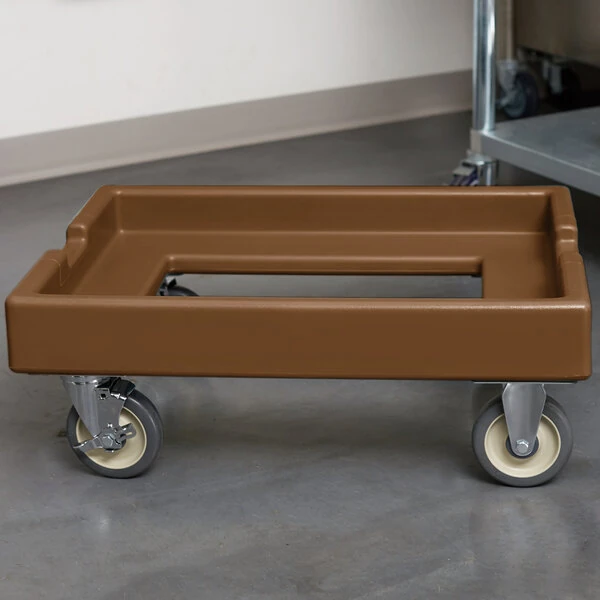 Cambro CD1826PDB157 Coffee Beige Pizza Dough Box Camdolly