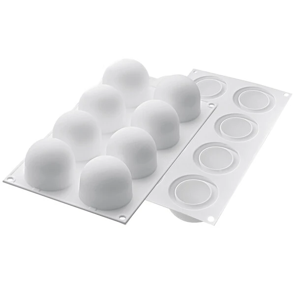 Silikomart TRUFFLES 70 8 Compartment Micro Silicone Baking Mold with Border - 2 inch x 2 inch x 1 11/16 inch Cavities