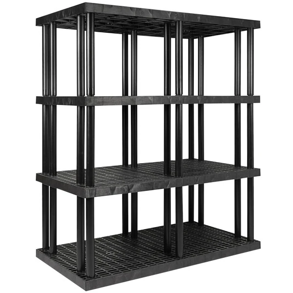 SPC Industrial DuraShelf 66" x 36" x 75" Plastic Grid Top 4-Shelf System S6636x4