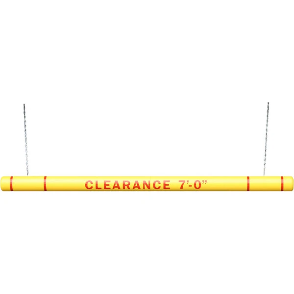 Innoplast ClearanceGard 4 15/16" x 80" Yellow Clearance Bar Kit with Red Reflective Stripes and Threaded Inserts CB-480YR-KIT