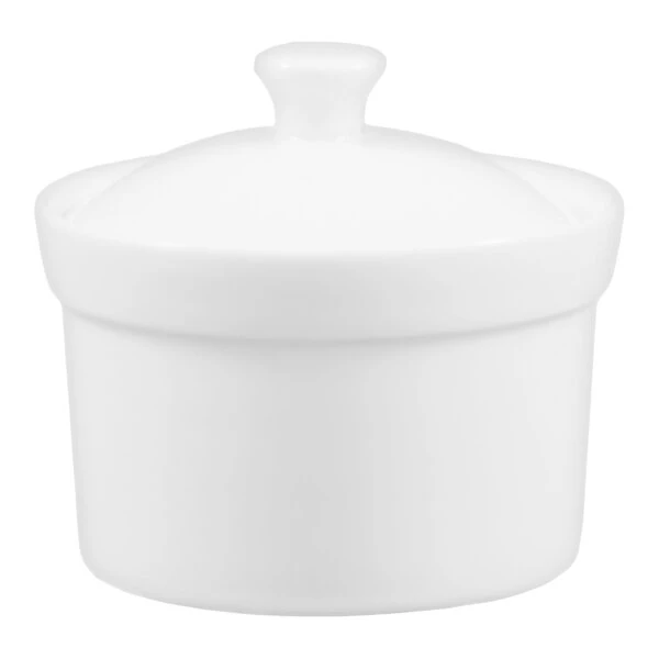 CAC CAS-B8 Super White 7.5 oz. Soup Bowl with Lid - 24/Case