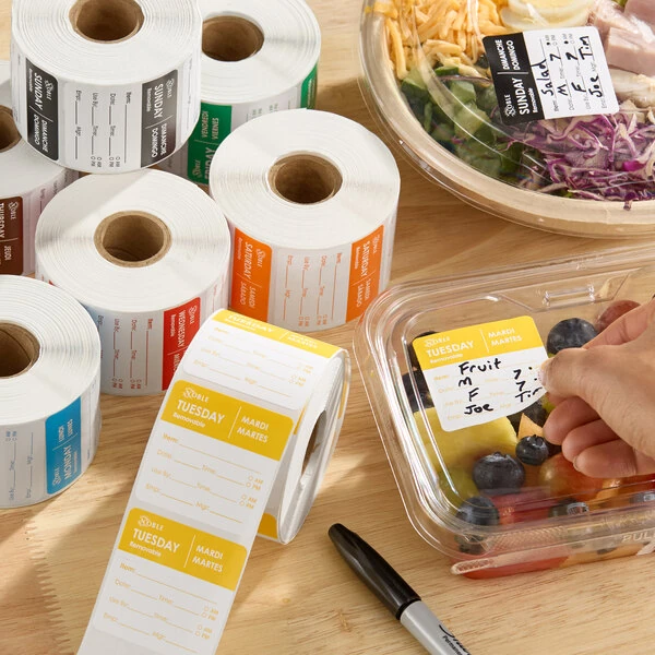 Noble 2" x 2" Removable Day of the Week Label Rolls