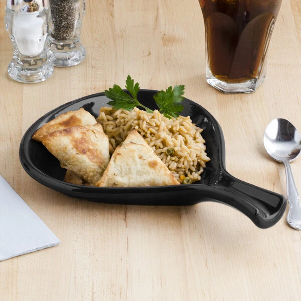 Tuxton BBP-100 Black 12 oz. China Fry Pan Server - 12/Case