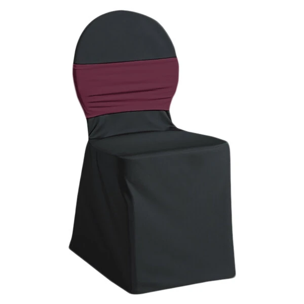 Snap Drape CN420CB046 Silhouette II Burgundy Chair Cover Band