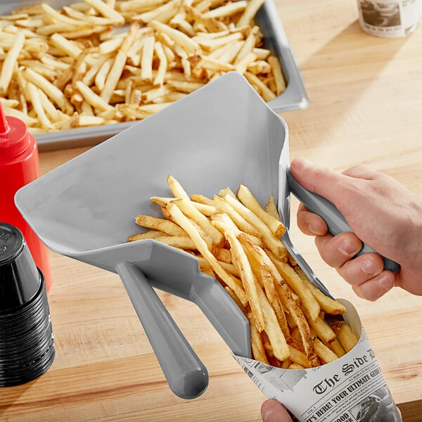 Choice 9 1/4" x 8 1/4" Plastic Dual Handle French Fry Scoop