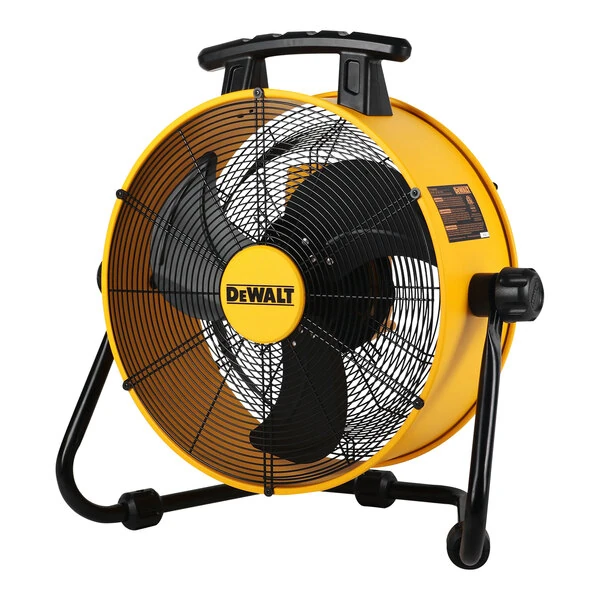 DeWalt 18" Yellow / Black 3-Speed 180-Degree Tilt Portable Tabletop / Hanging Industrial Drum Fan DXF1840 - 4,200 CFM, 120V