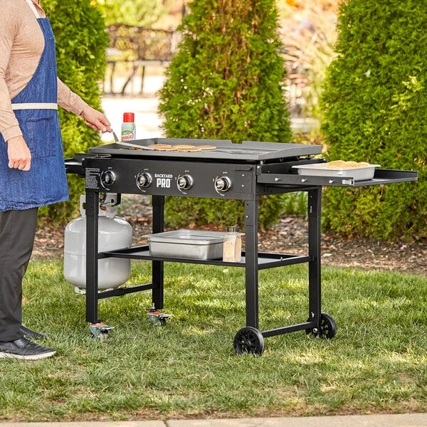 Backyard Pro 36 inch Steel Liquid Propane Folding Mobile Outdoor Griddle - 60000 BTU