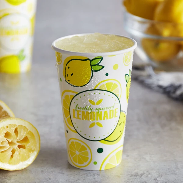 Carnival King 16 oz. Poly Paper Lemonade Cup - 1,000/Case